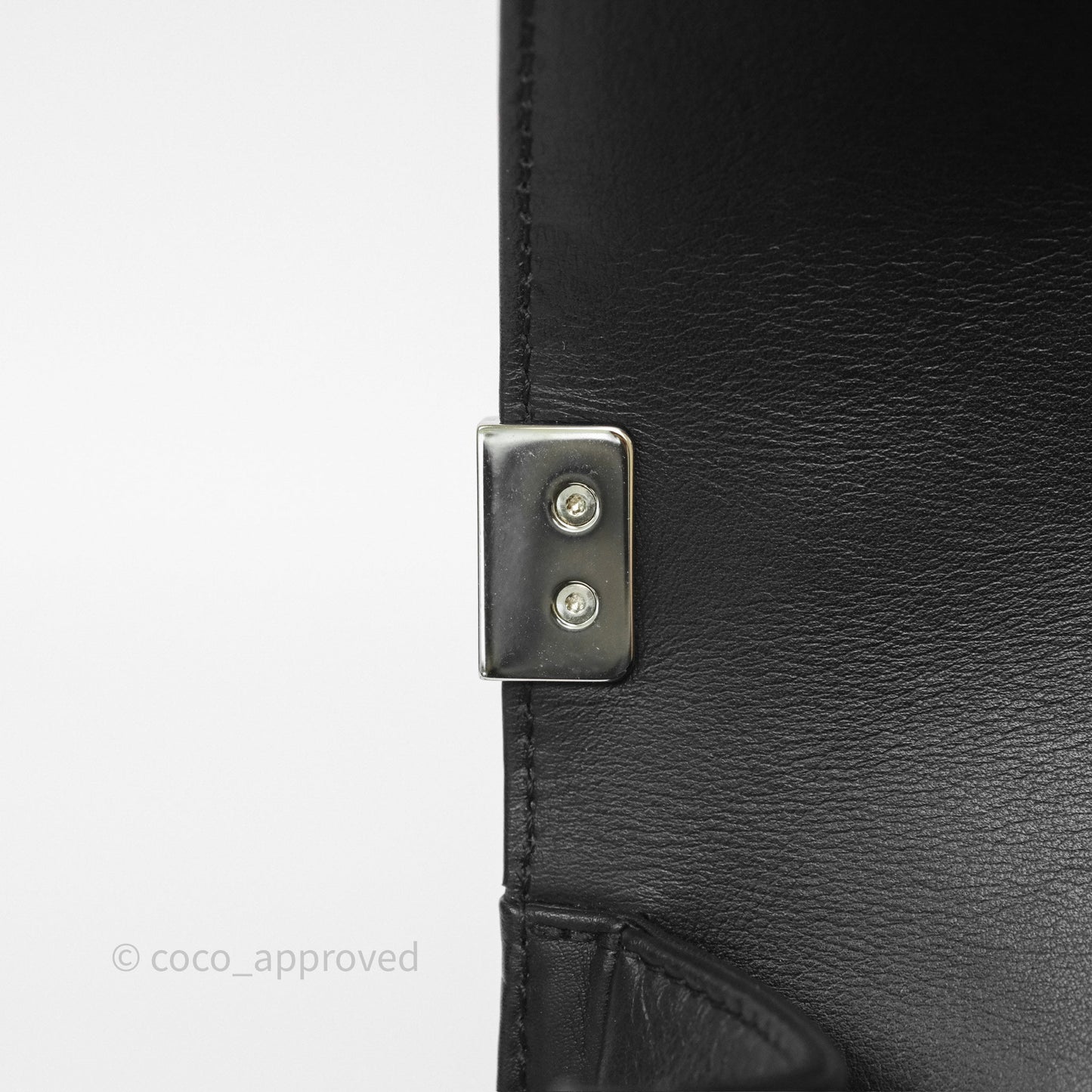 Chanel Small Boy Chevron Black Calfskin Silver Hardware