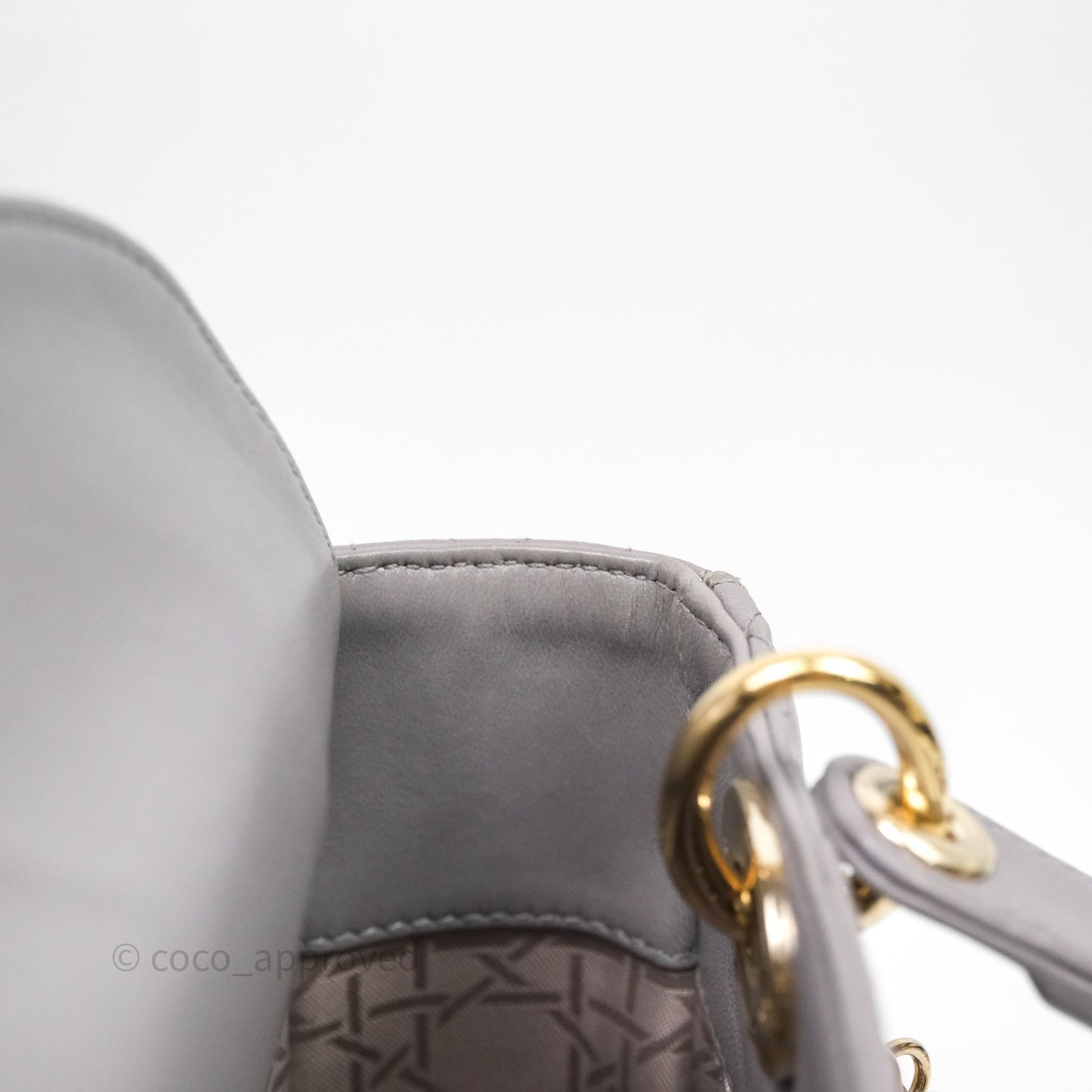 Christian Dior Small Lady Dior My ABCDior Bag Stone Gray Cannage Lambskin