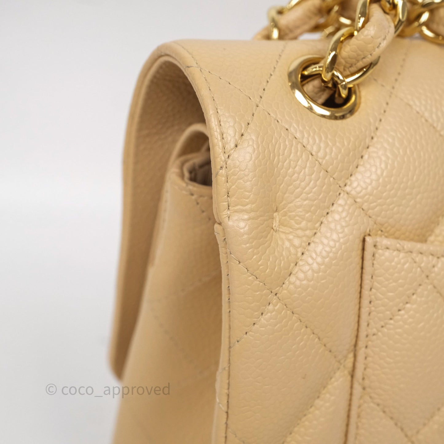 Chanel Jumbo Double Flap Beige Caviar Gold Hardware⁣⁣