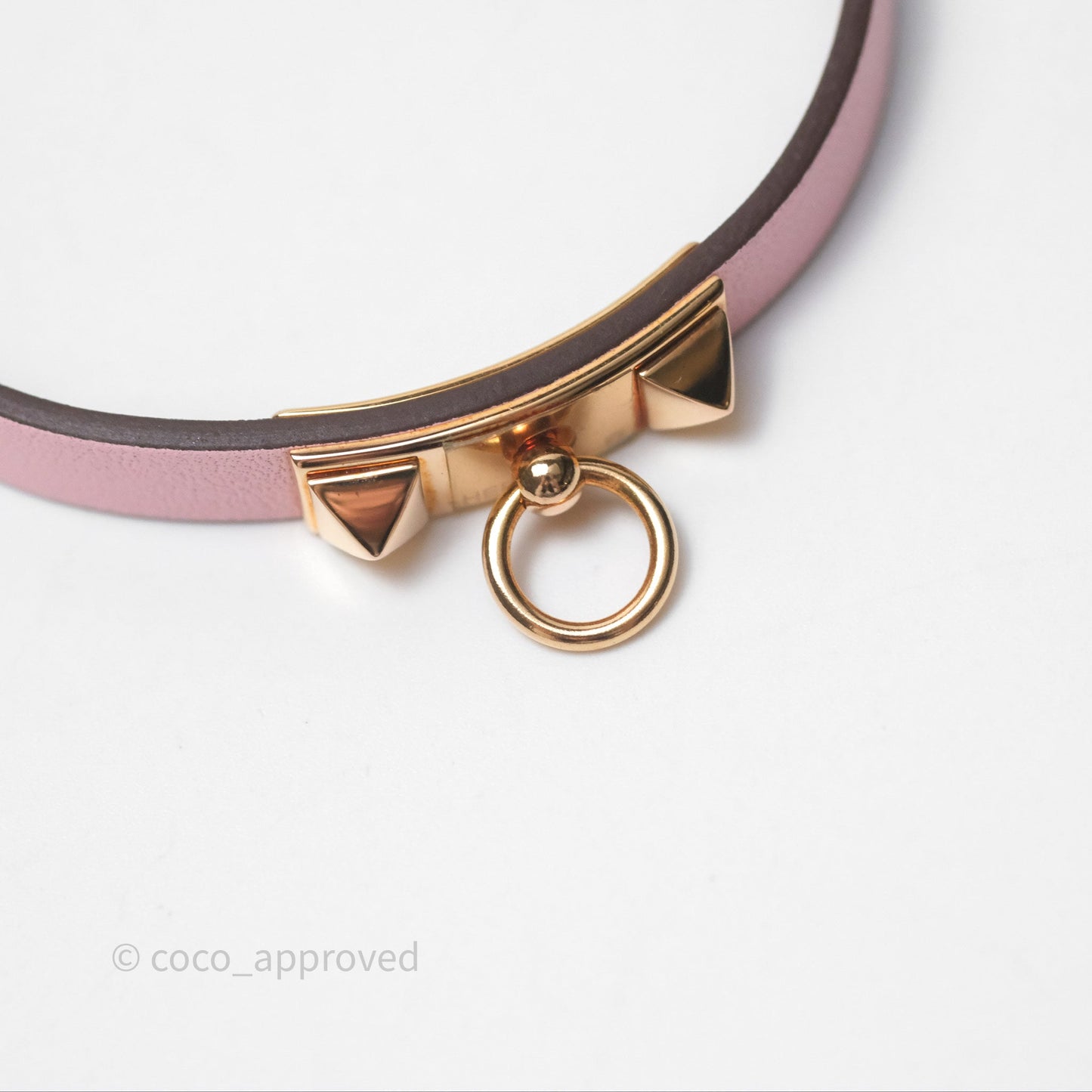 Hermès Rivale Mini Bracelet Rose Sakura 3Q Swift Rose Gold Hardware