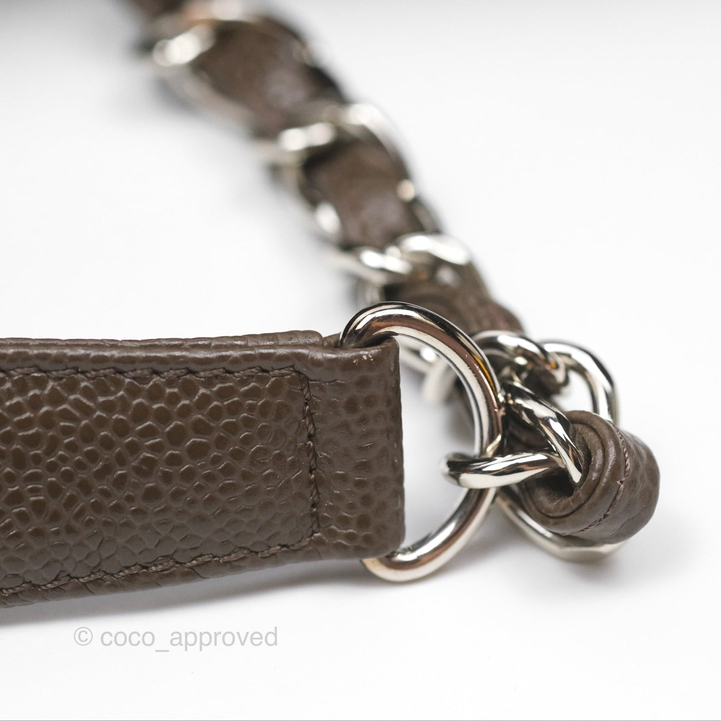 Chanel GST Chocolate Brown Caviar Silver Hardware