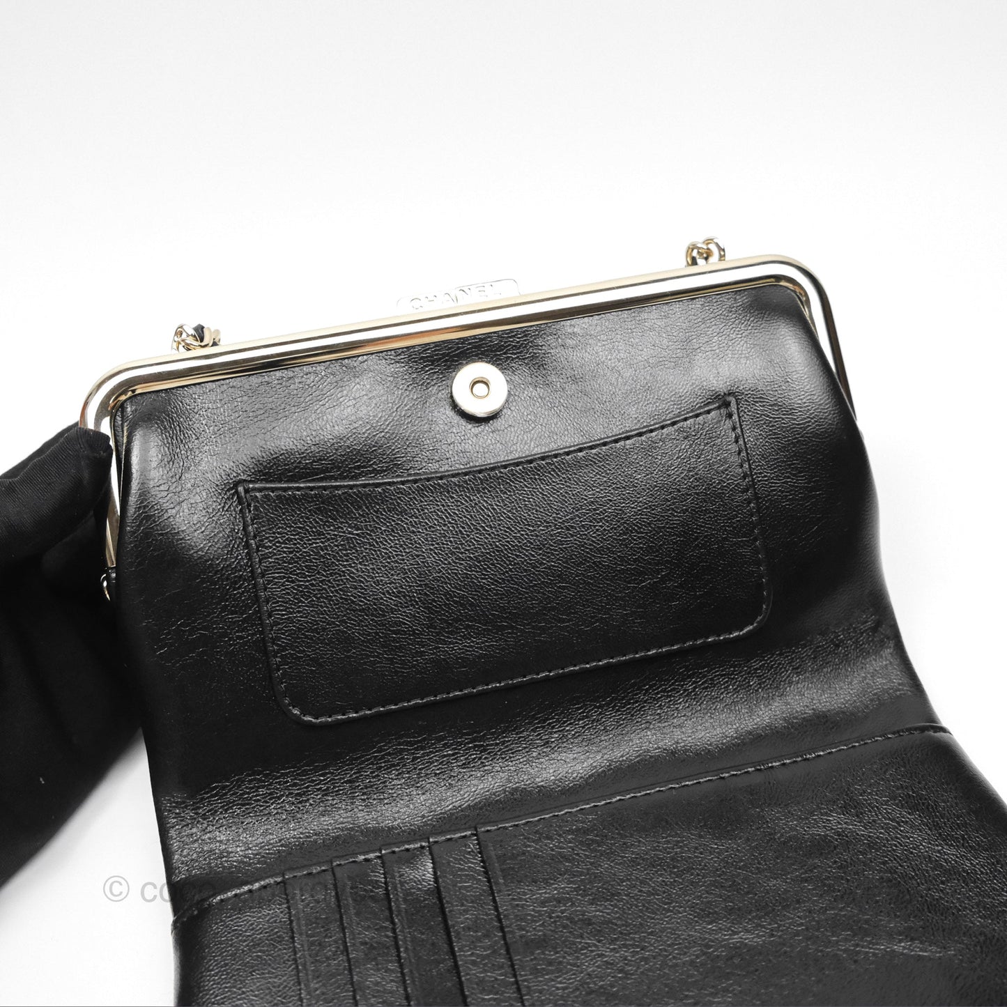 Chanel Clutch on Chain Black Calfskin Gold Hardware