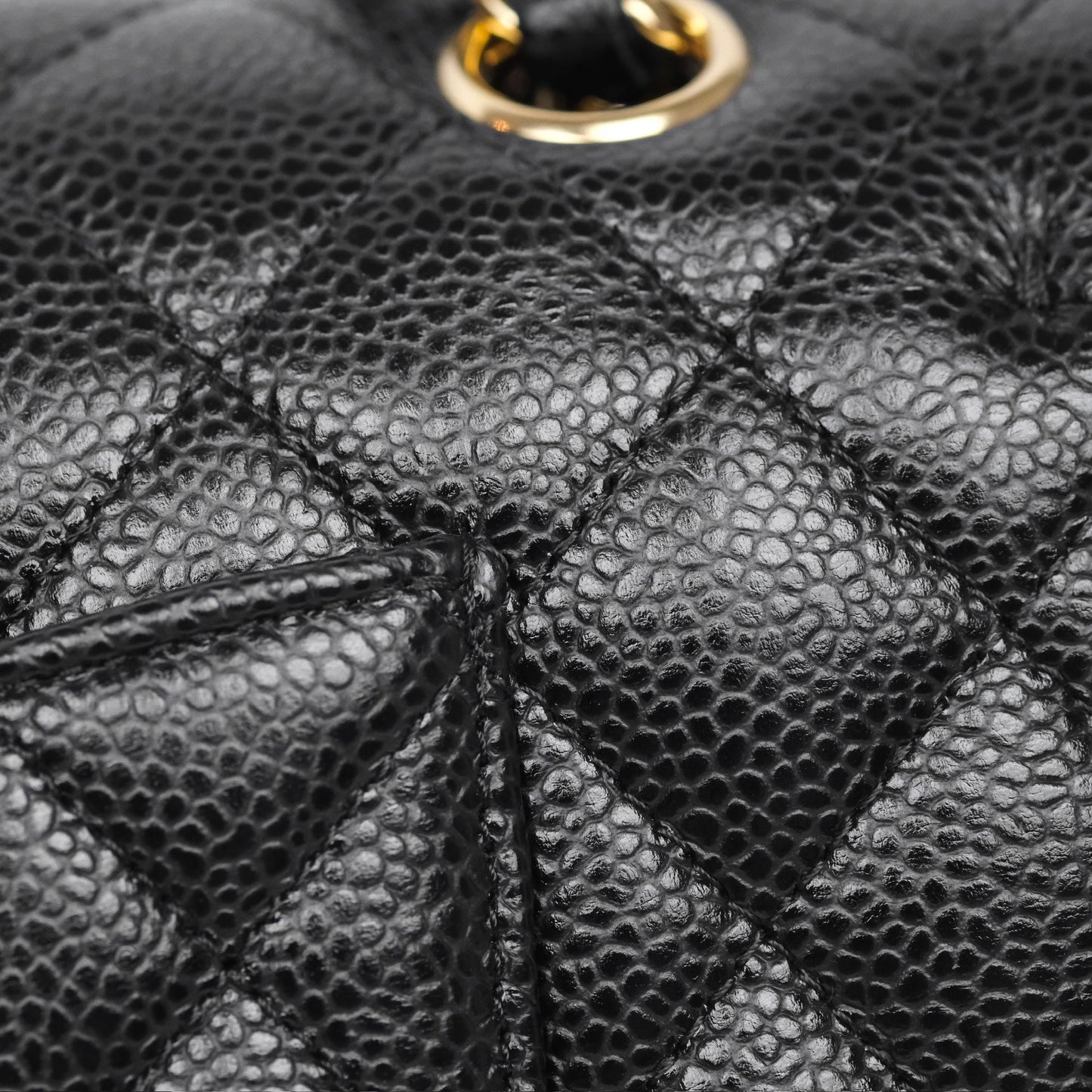 Chanel M/L Medium Classic Flap Quilted Black Caviar Gold Hardware