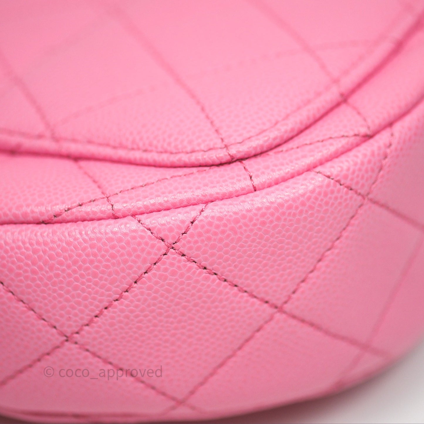 Chanel Quilted Mini Messenger Bag Pink Caviar Gold Hardware 23P