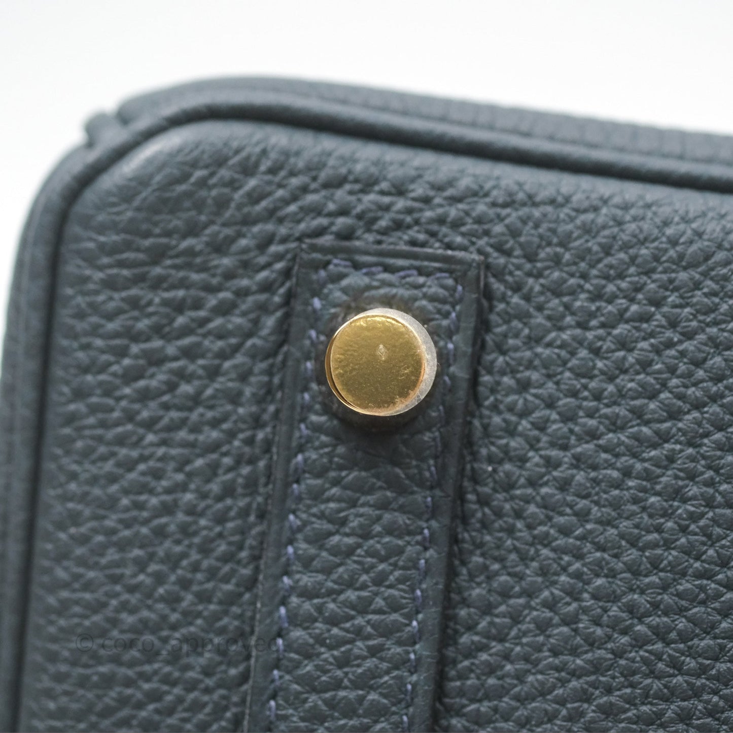 Hermès Birkin 25 Retourne Vert Rousseau V0 Togo Gold Hardware