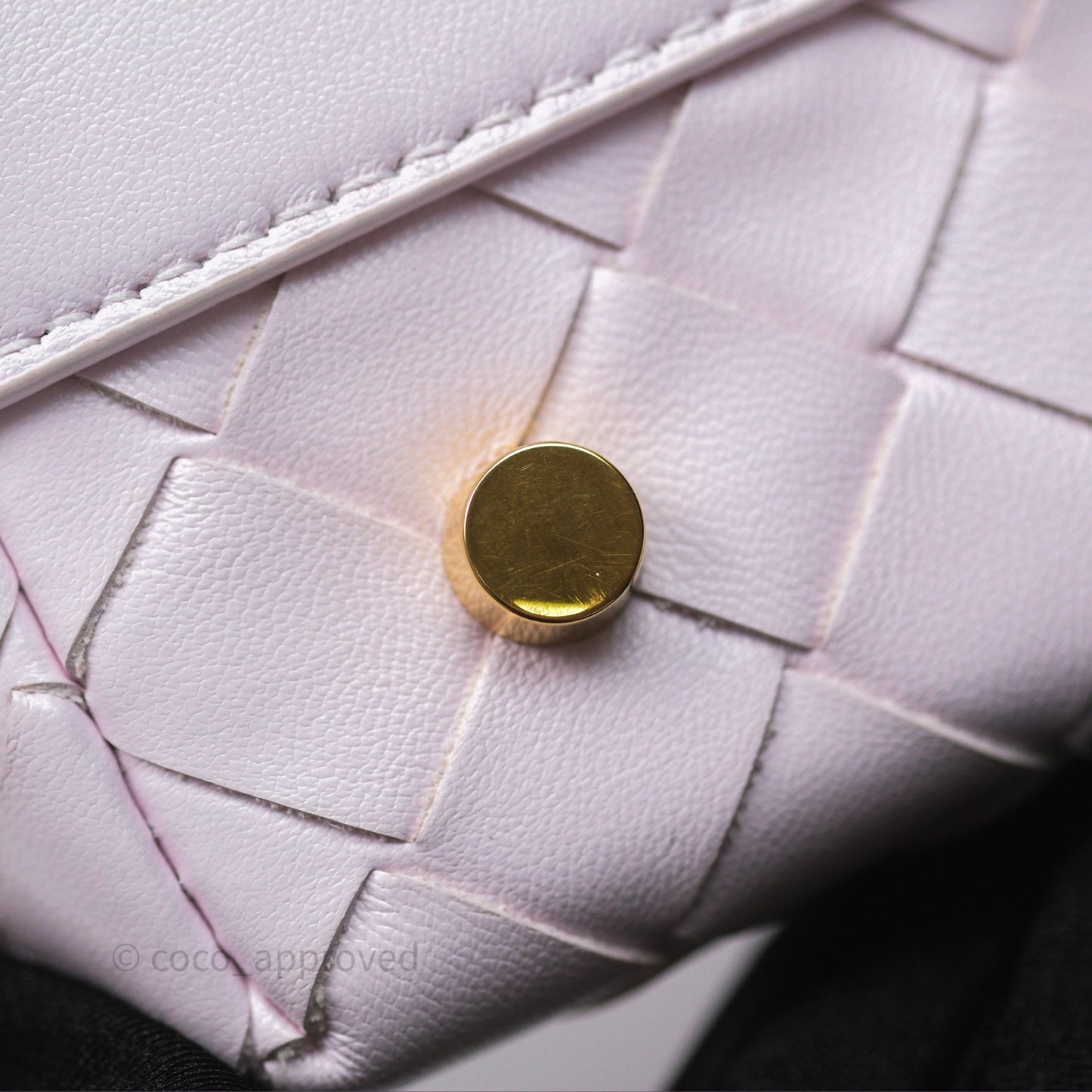Bottega Veneta Wallace Pink Intrecciato Gold Hardware