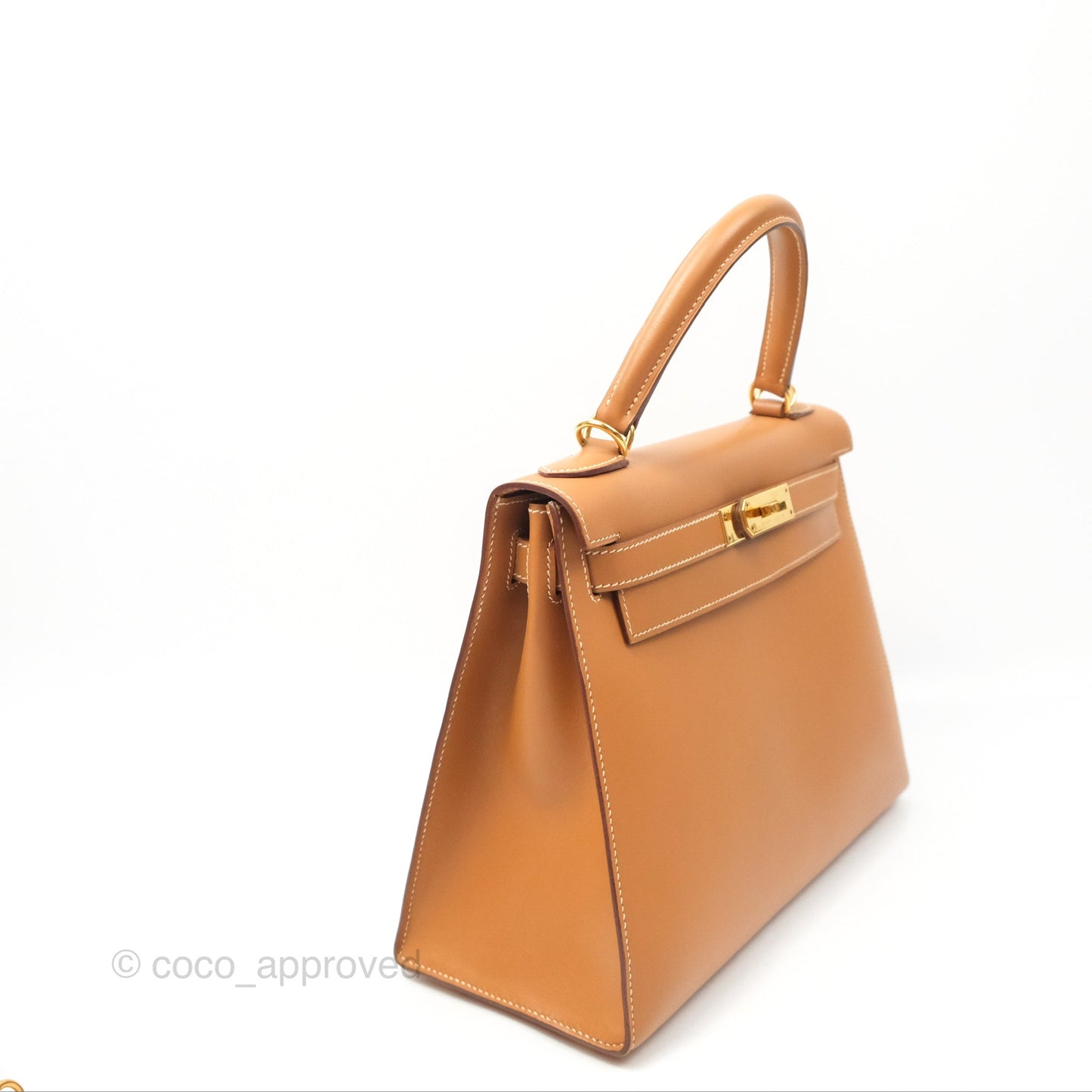 Hermès Vintage Kelly 28 Sellier Gold Calf Gold Hardware