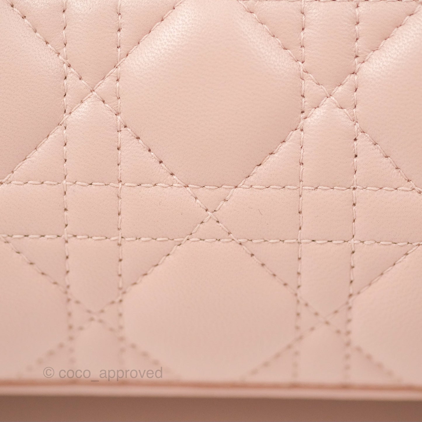 Christian Dior Medium Lady Dior Cannage Light Pink Lambskin Gold Hardware