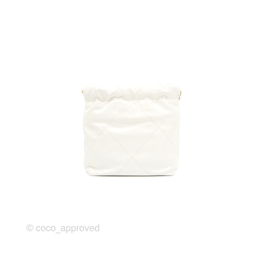 Chanel 22 Mini Bag White Crumpled Calfskin