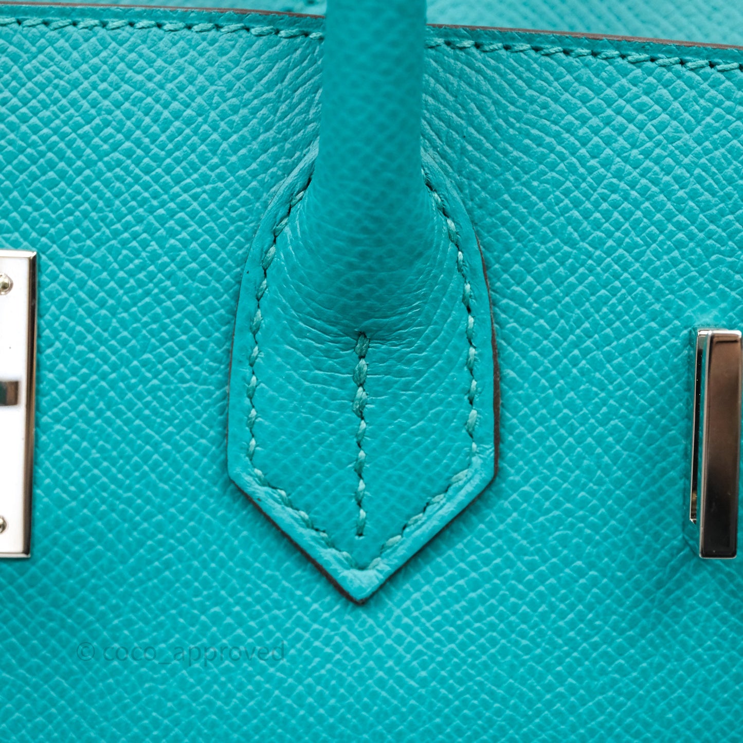 Hermès Birkin 30 Retourne Vert Verone U1 Epsom Palladium Hardware