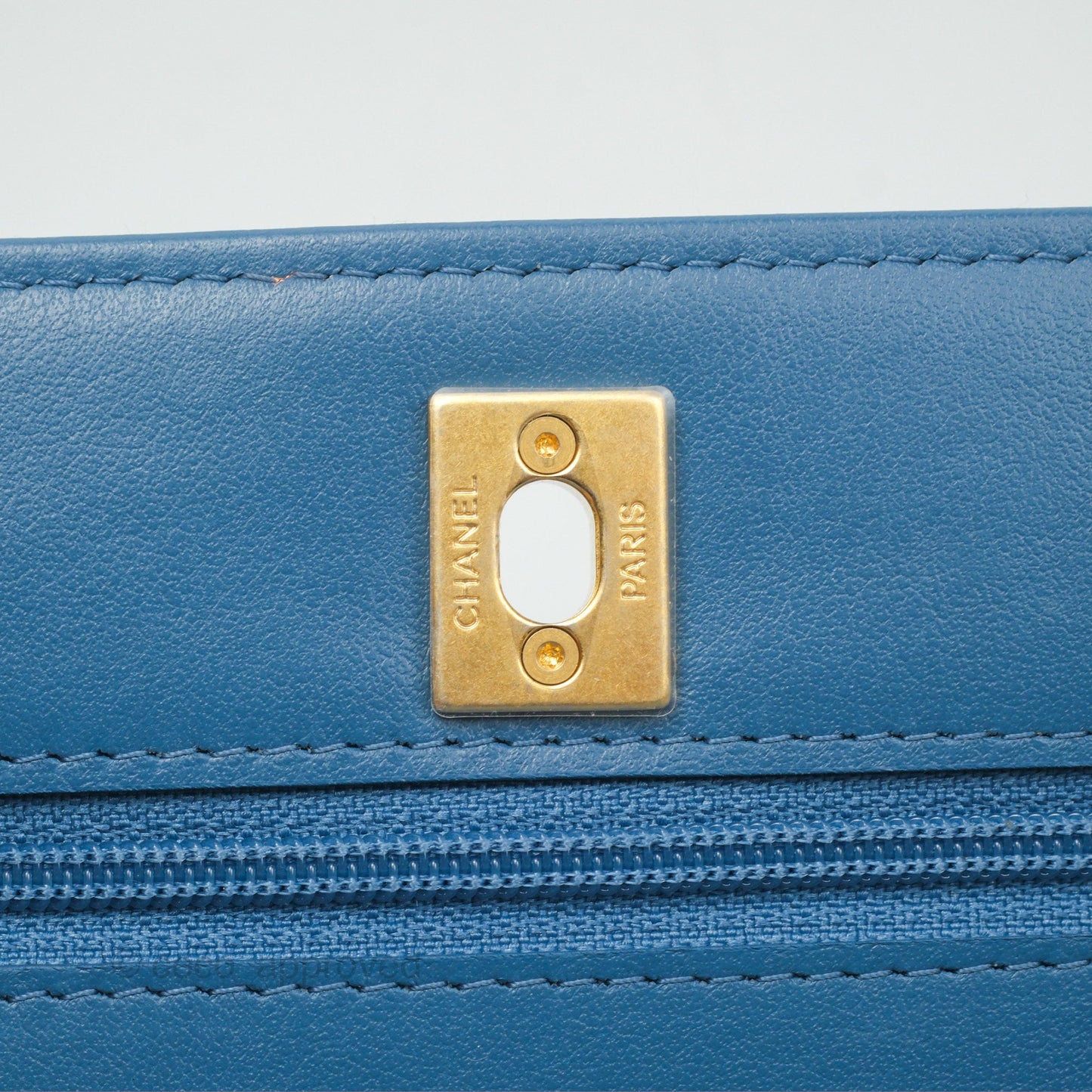 Chanel Quilted Pearl Crush Wallet on Chain WOC Denim Aged Gold Hardware