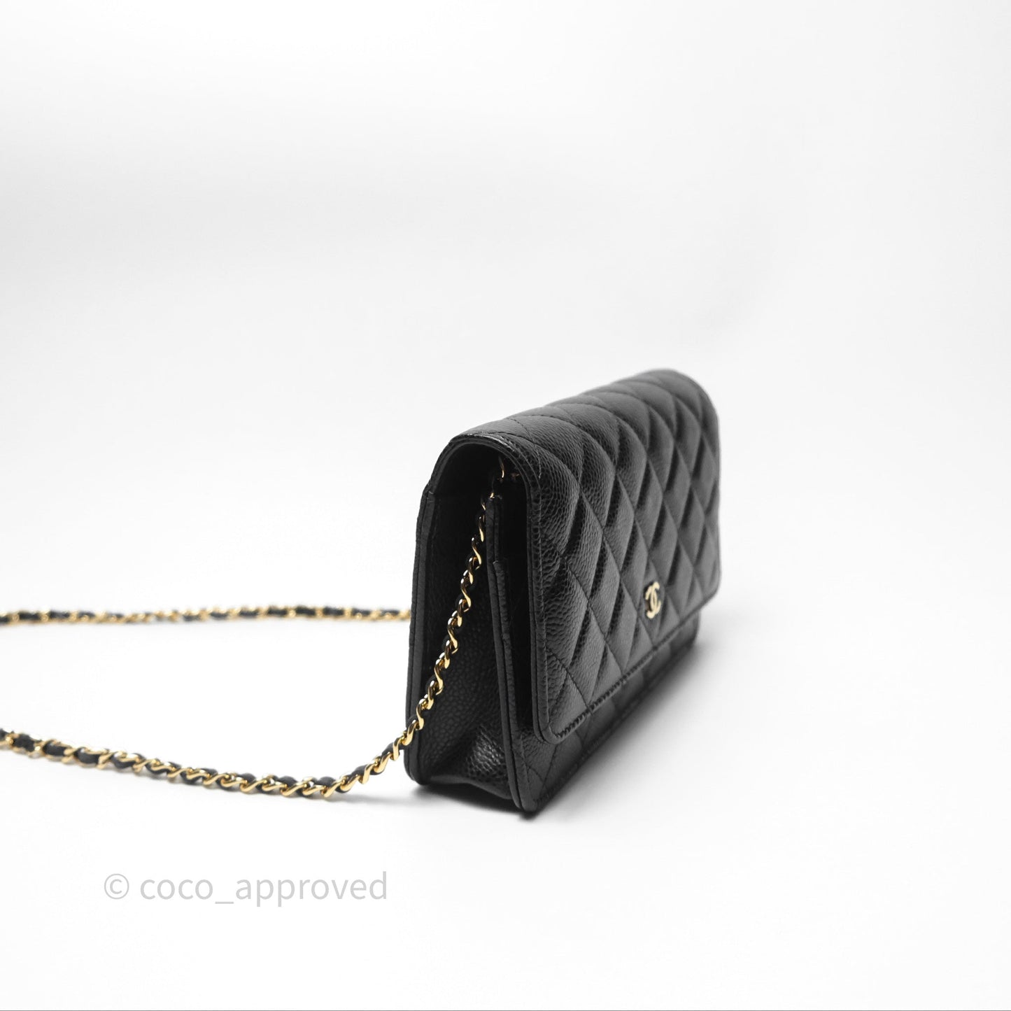 Chanel Quilted WOC Black Caviar Gold Hardware