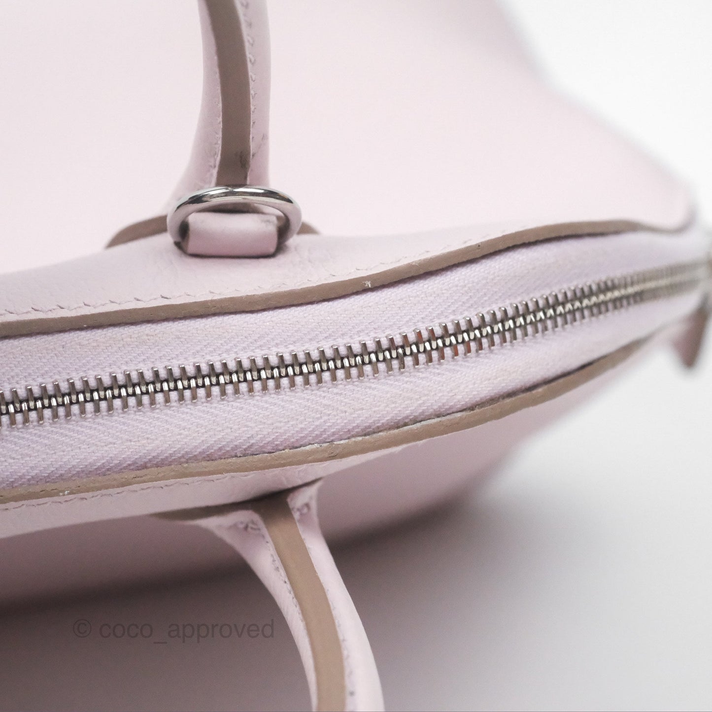 Hermès Bolide Mini 1923 Verso Evercolor Mauve Pale 09/ Caramel 28 Palladium Hardware