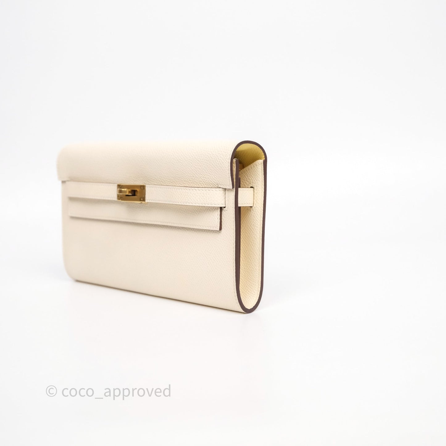 Hermès Kelly To Go Wallet Nata I2/ Jaune Poussin 1Z Epsom Gold Hardware