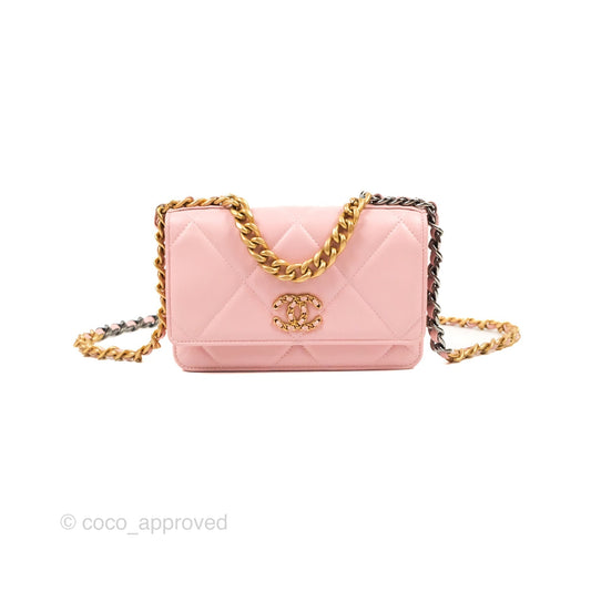 Chanel 19 Wallet on Chain WOC Light Pink Mixed Hardware