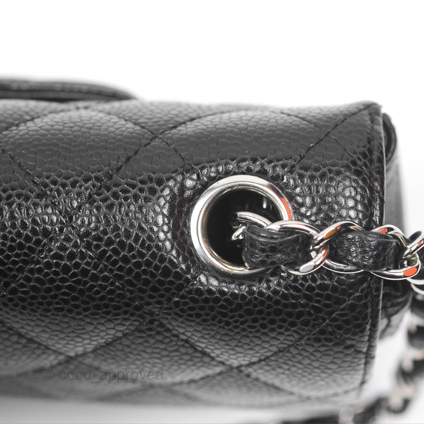Chanel East West Flap Bag Black Caviar Silver Hardware