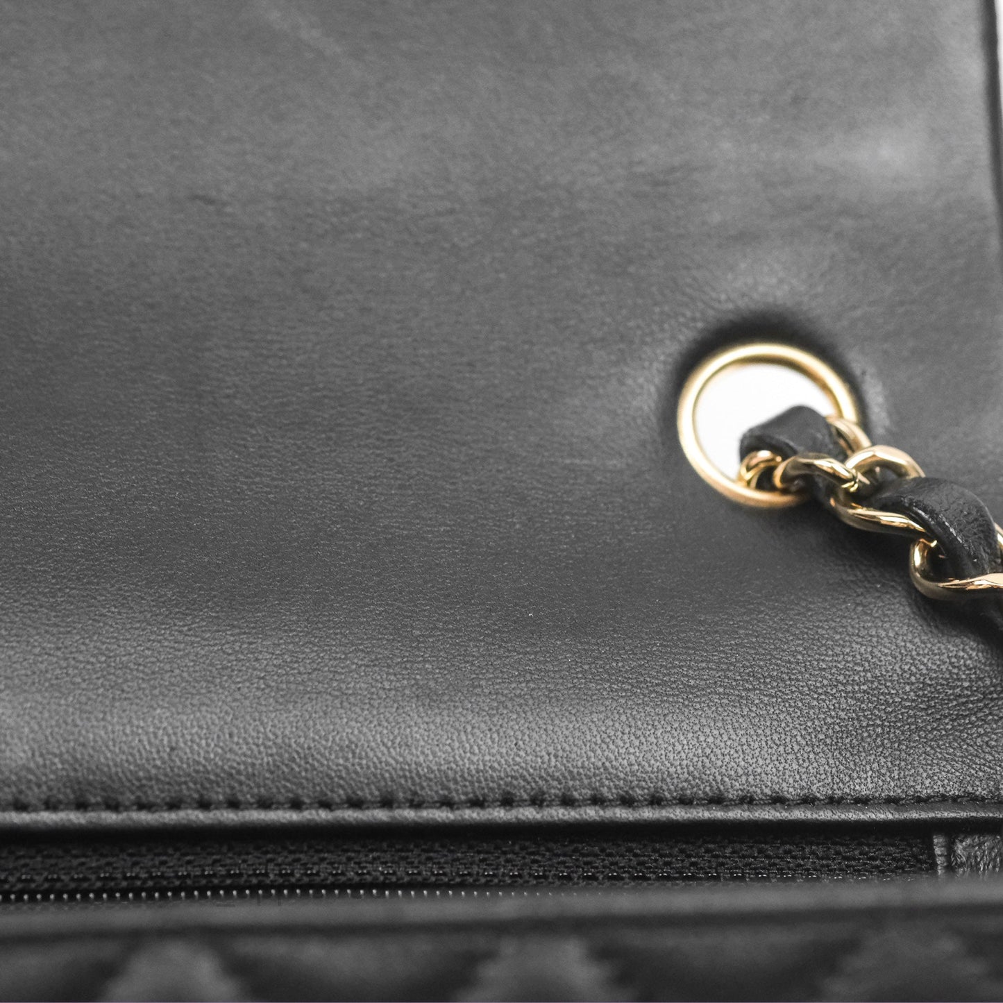 Chanel Quilted Mini Rectangular Black Lambskin Gold Hardware