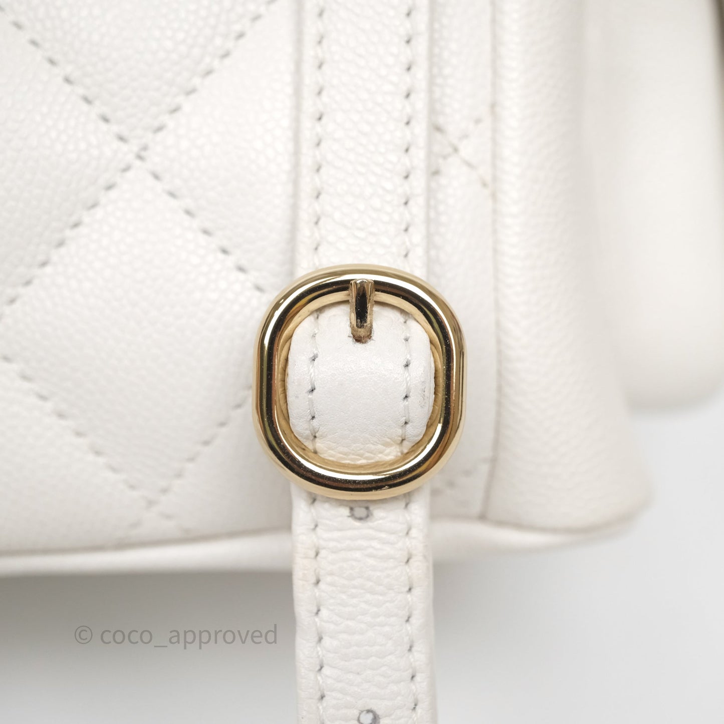 Chanel Duma Backpack White Caviar Gold Hardware 23K