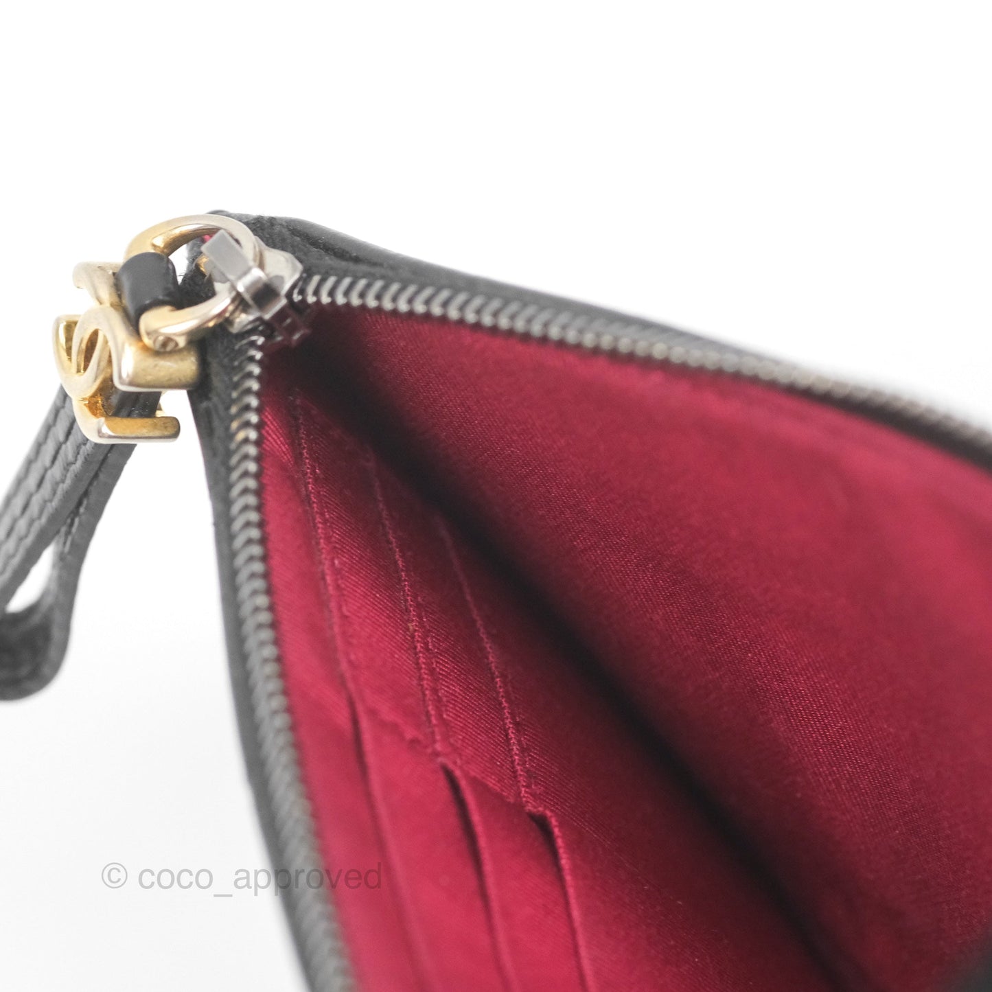 Chanel Quilted Gabrielle Zip Pouch Black Calfskin
