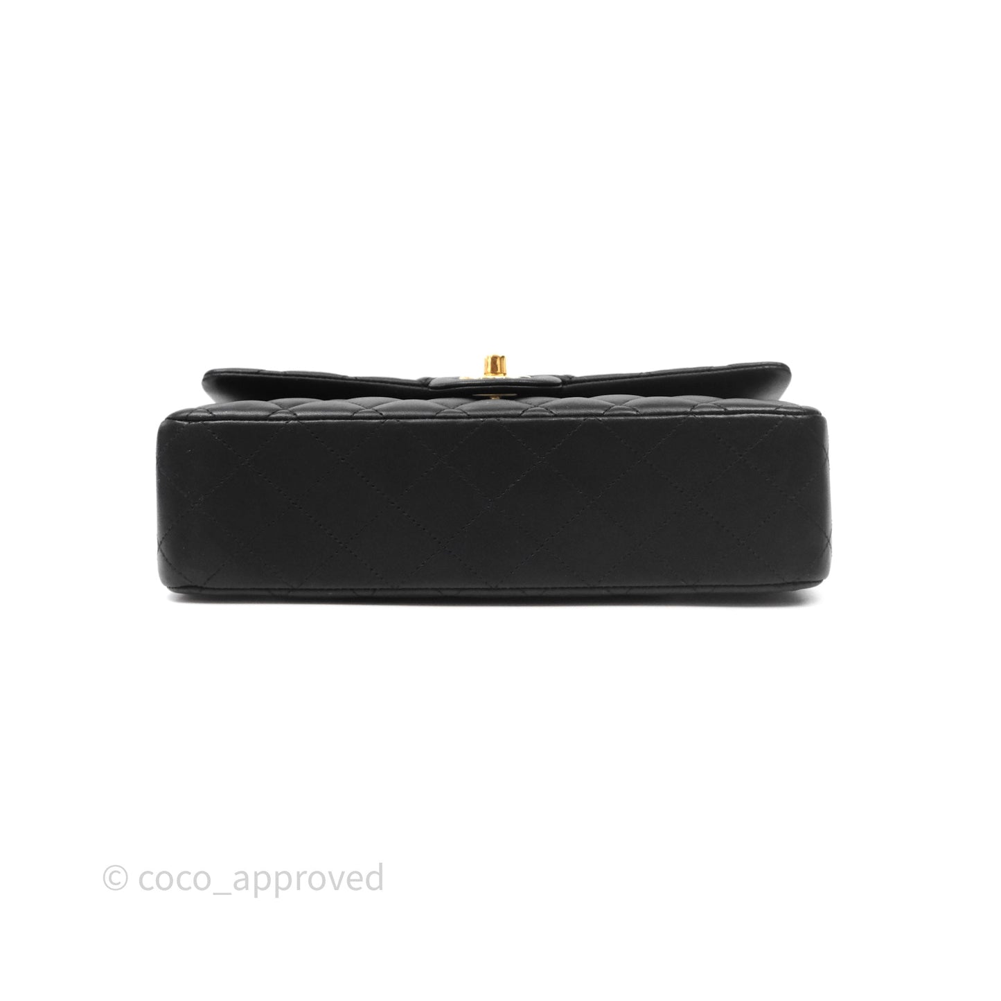 Chanel Classic M/L Medium Flap Quilted Black Lambskin Gold Hardware