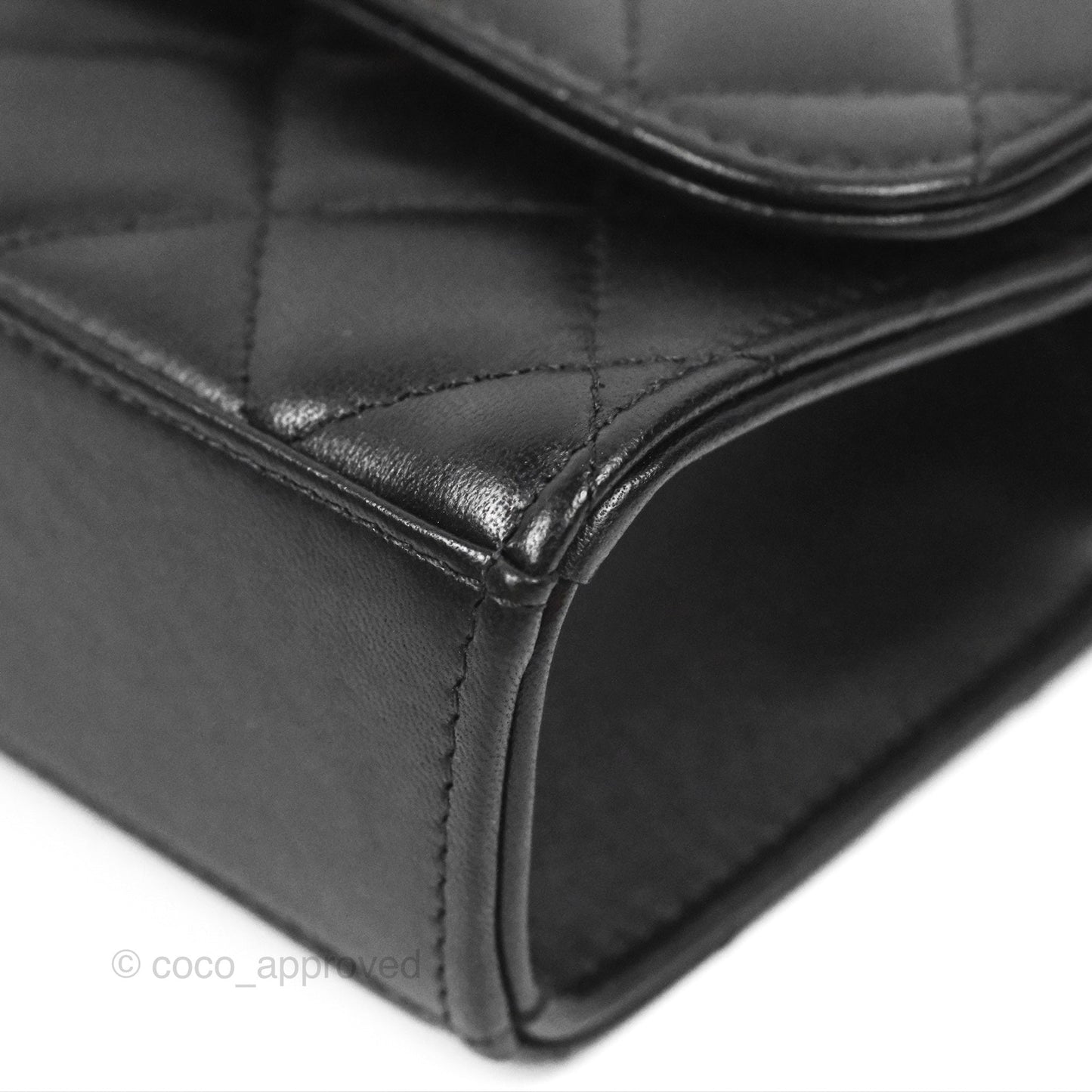 Chanel Mini Quilted Trendy CC Clutch With Chain Black Lambskin Rose Gold Hardware