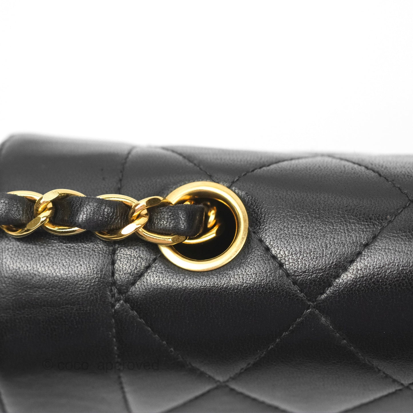 Chanel Vintage Small Quilted Classic Diana Flap Bag Black Lambskin 24K Gold Hardware