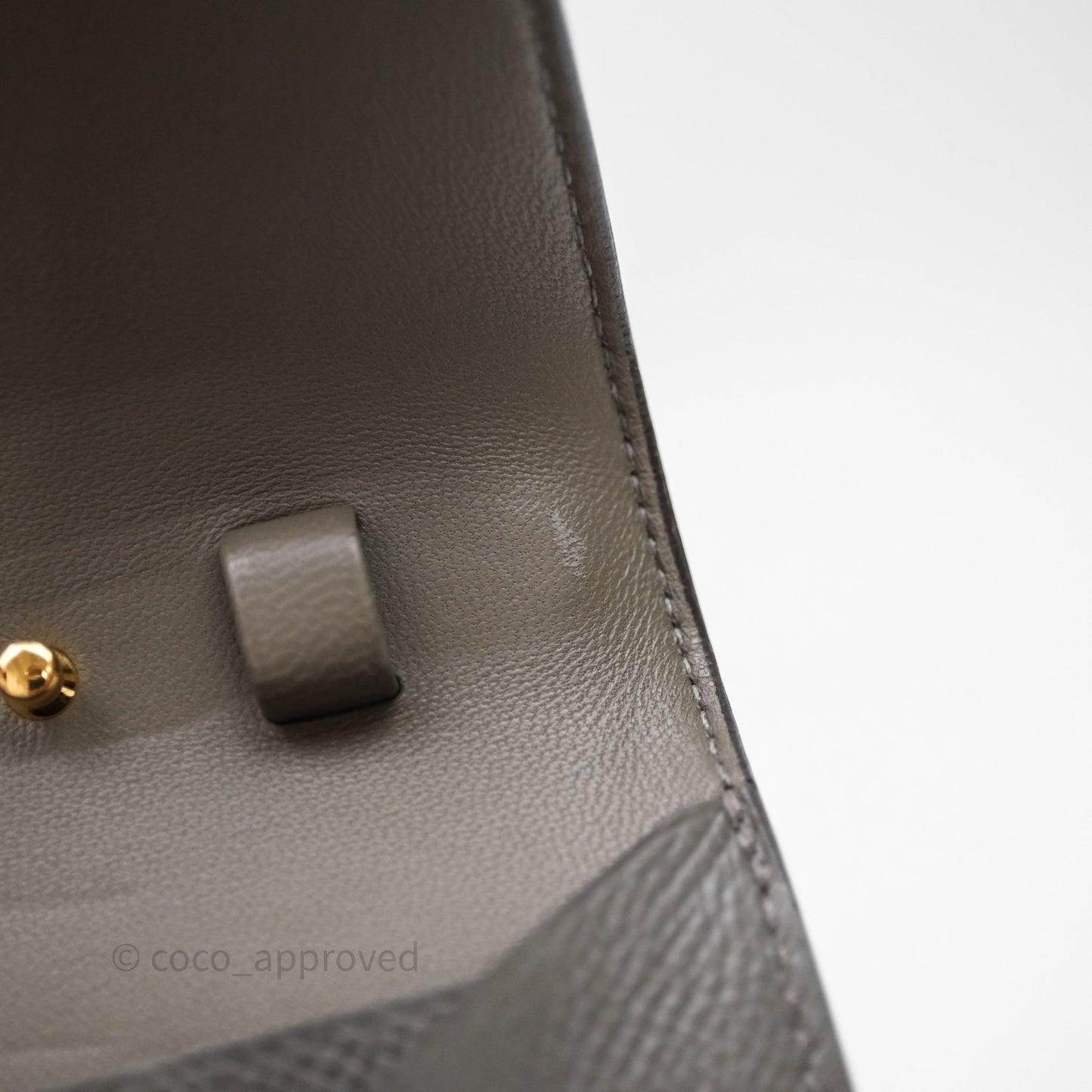 Hermès Constance Long To Go Wallet Gris Meyer 0L Epsom Gold Hardware
