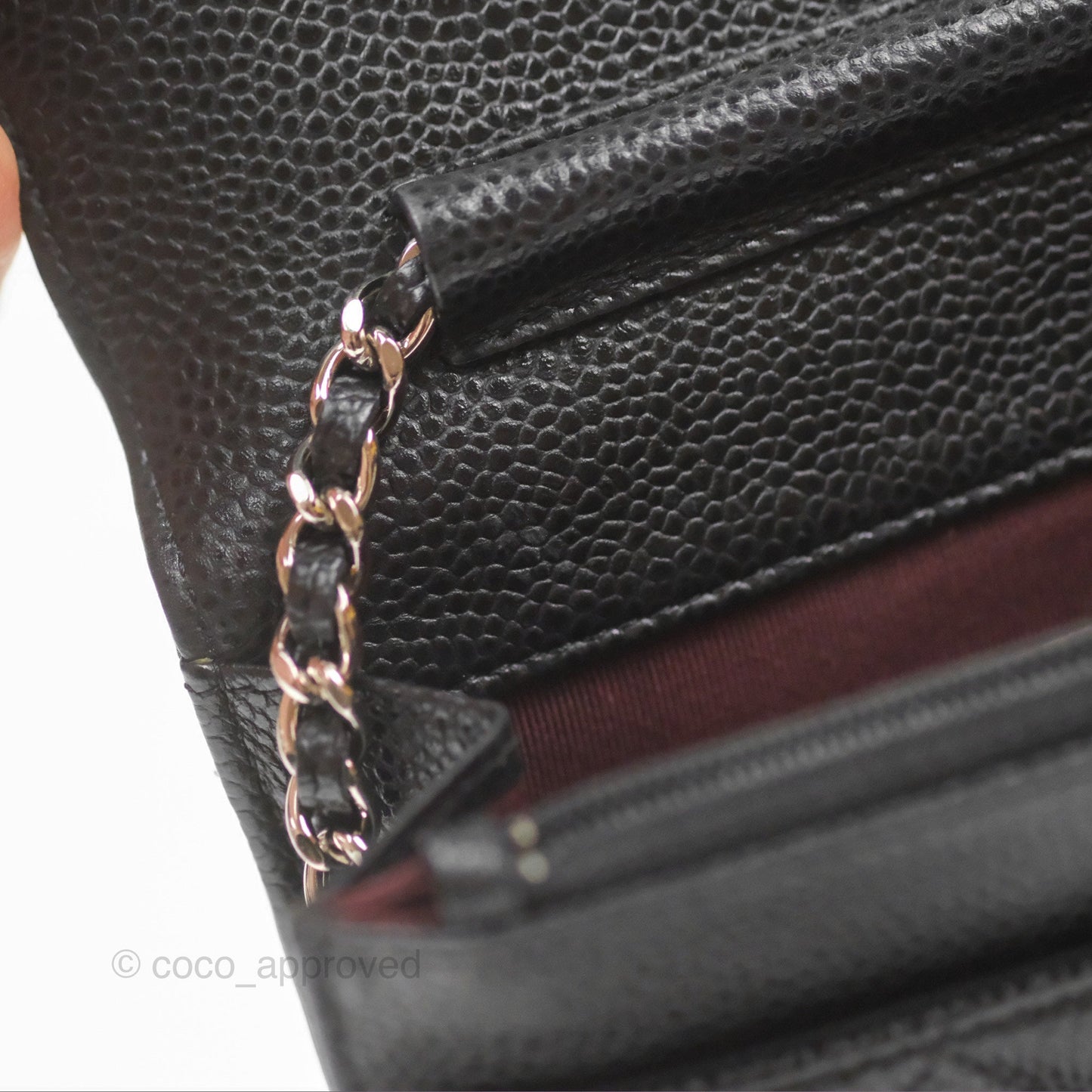 Chanel Quilted Classic Wallet On Chain WOC Black Caviar Silver Hardware