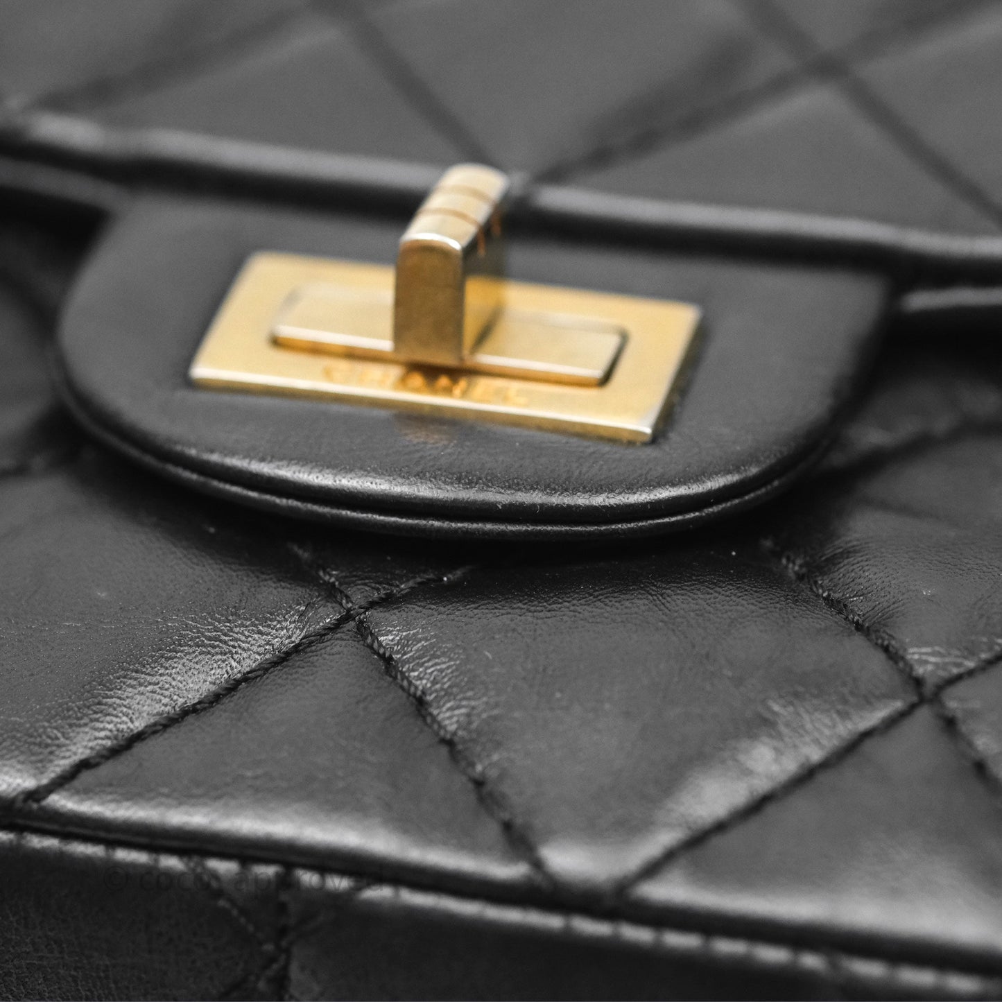 Chanel Quilted Reissue 226 Aged Calfskin Black Gold Hardware