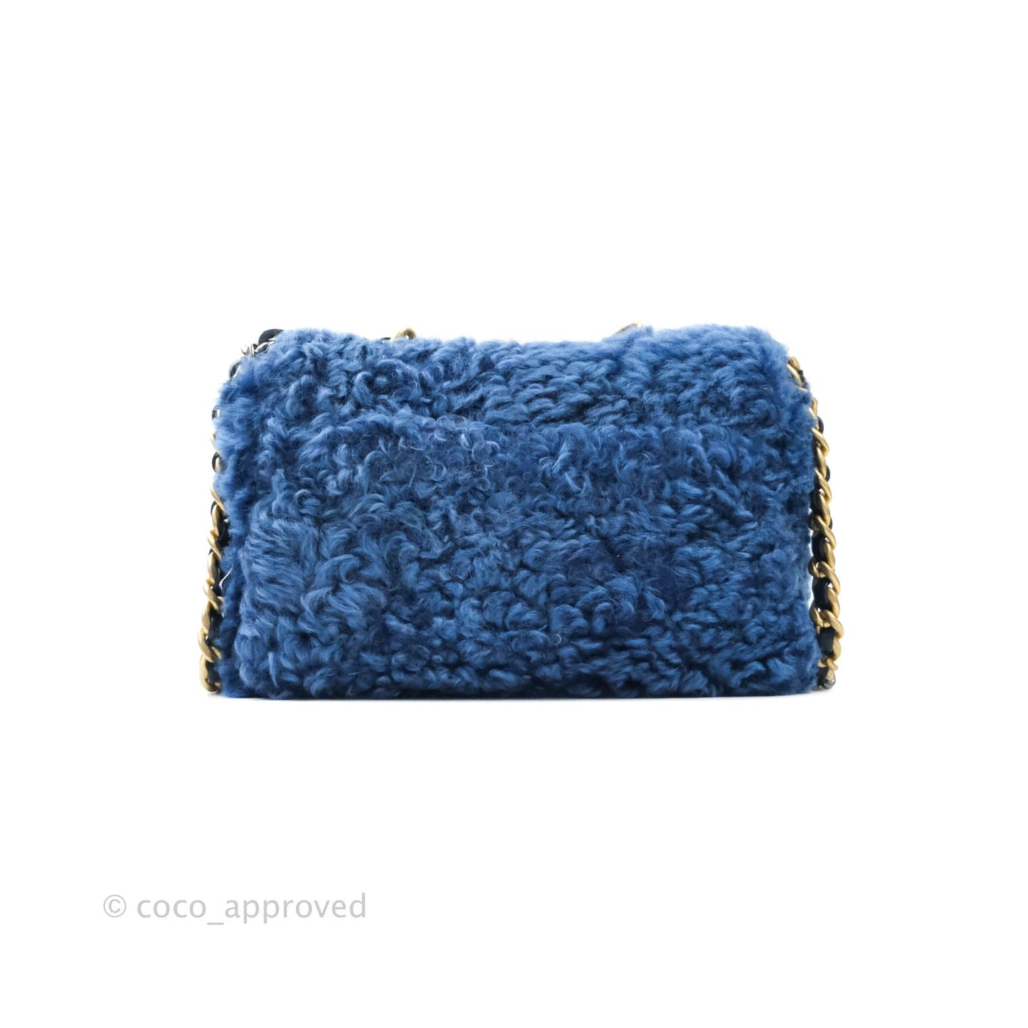 Chanel 19 Medium Shearling Blue Mixed Hardware 20A