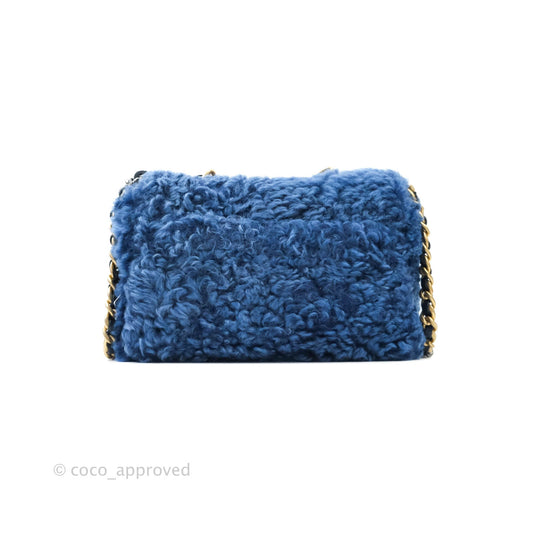 Chanel 19 Medium Shearling Blue Mixed Hardware 20A
