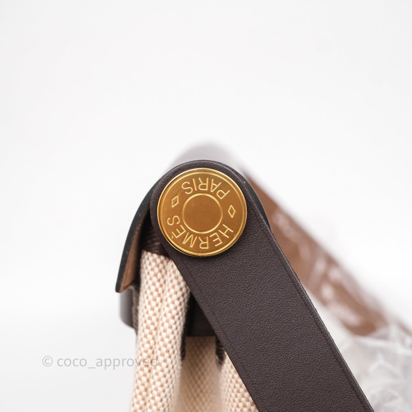Hermès Herbag Zip 20 Mini Ecru Beige 14/ Ebene 46 Canvas Gold Hardware
