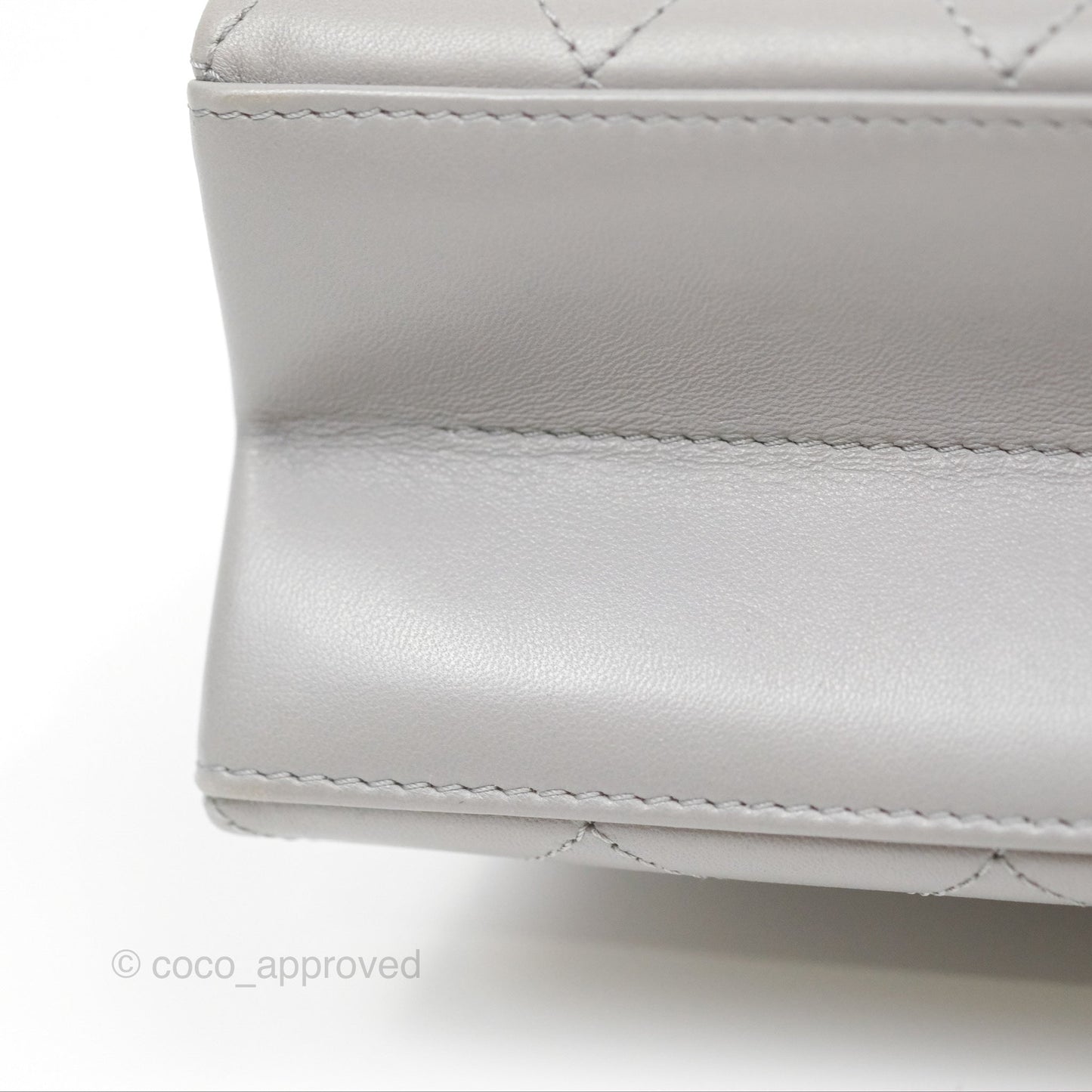 Chanel Small Quilted Coco Luxe Flap Bag Grey Calfskin Aged Gold Hardware