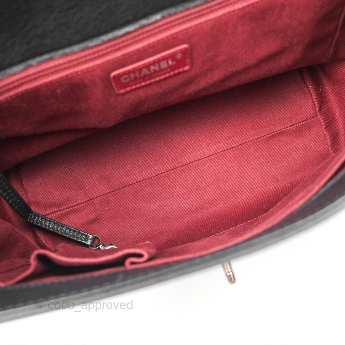 Chanel Top Handle Flap Bag Black Caviar Ruthenium Hardware