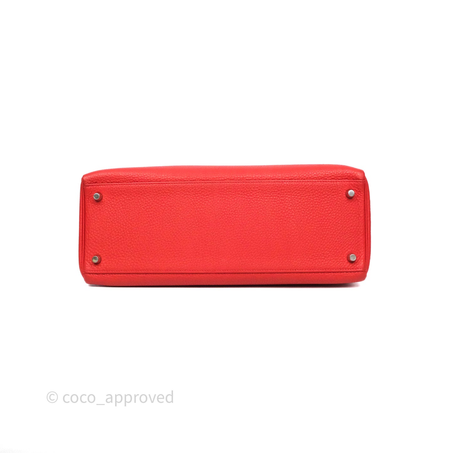 Hermès Kelly 35 Retourne Red Togo Palladium Hardware