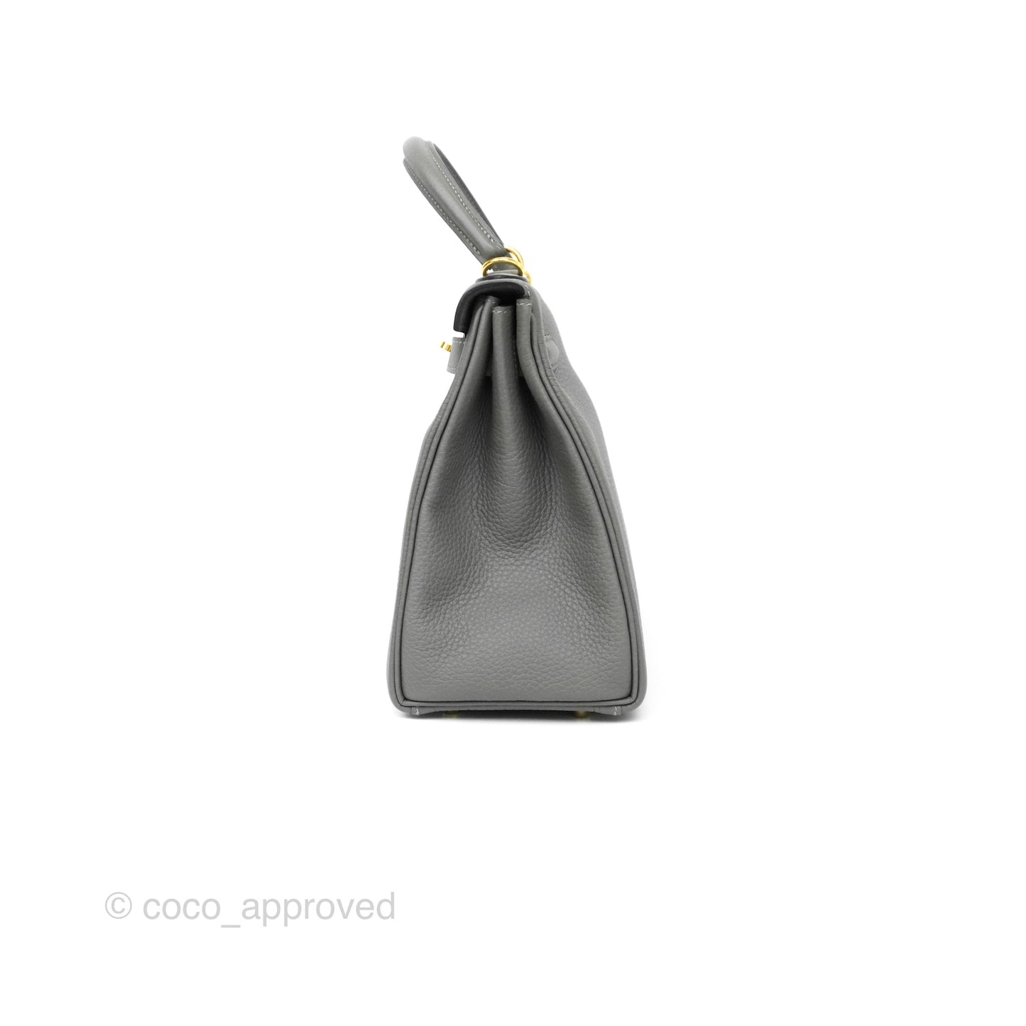 Hermès Kelly 28 Retourne Gris Meyer 0L Clemence Gold Hardware