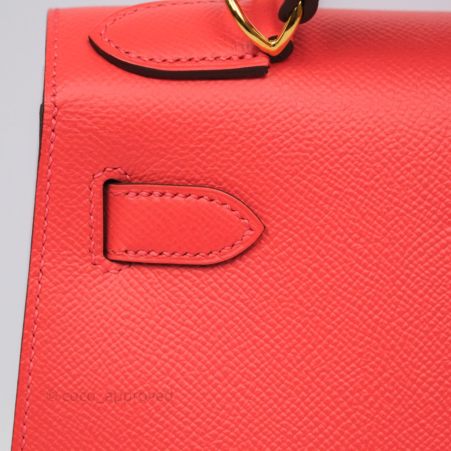 Hermès Sellier Kelly 28 Rose Jaipur Epsom Gold Hardware