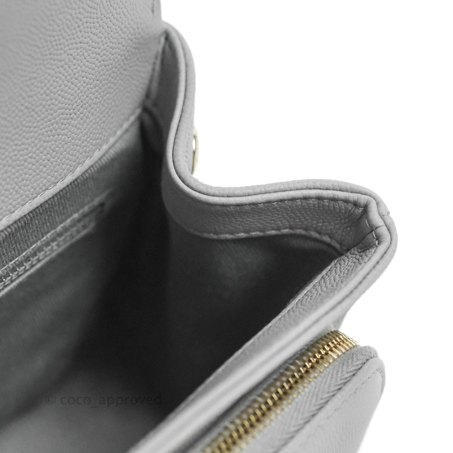 Chanel Quilted Small Business Affinity Flap Grey Caviar Gold Hardware
