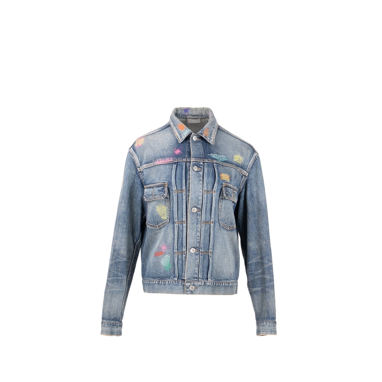 Luxury Dior HOMME Size 50 Boro Denim Jacket Cotton Blue