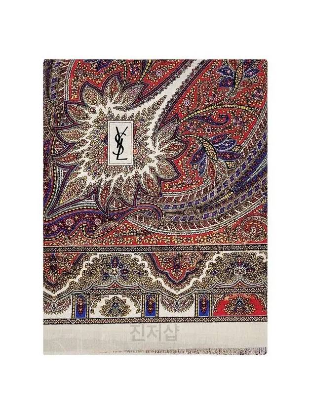 Luxury Saint Laurent Paisley Print Scarf
