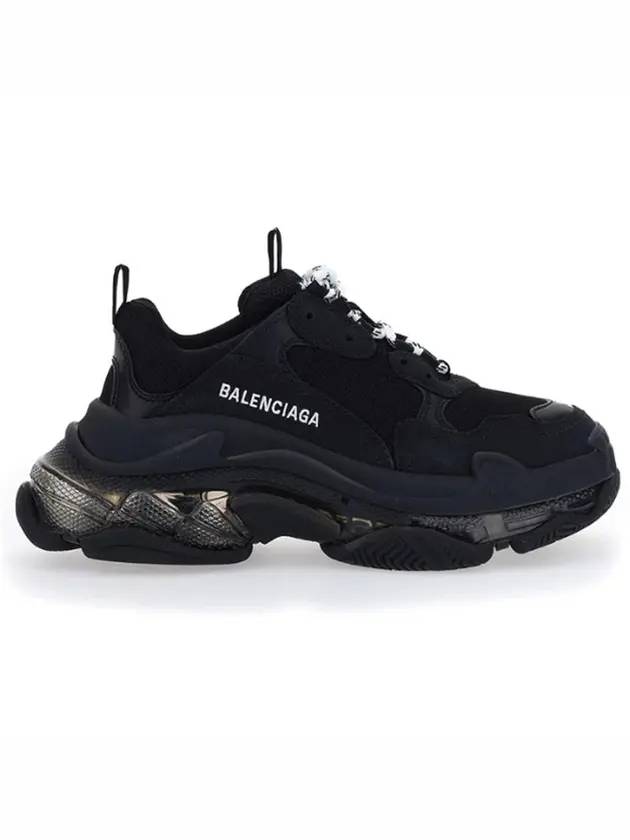Luxury Balenciaga Triple S Clear Sole Low Top Sneakers Black