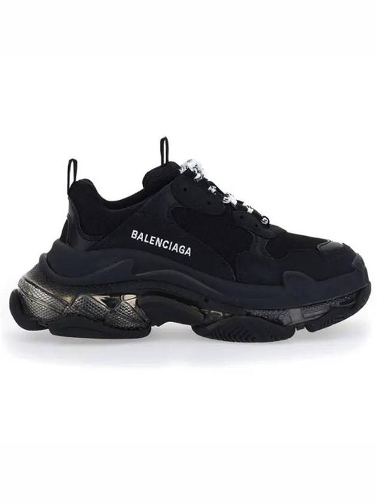 Luxury Balenciaga Triple S Clear Sole Low Top Sneakers Black