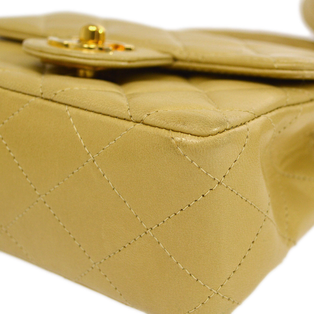 Luxury Chanel 1994 Classic Flap Handbag Set Beige Lambskin