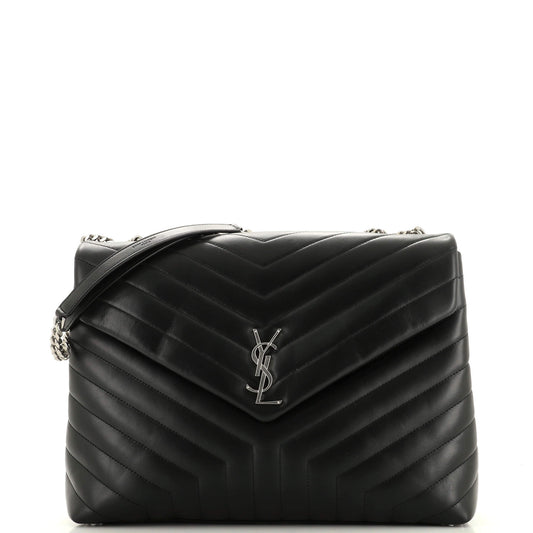 Luxury Saint Laurent Loulou Shoulder Bag Matelasse Chevron Leather Large