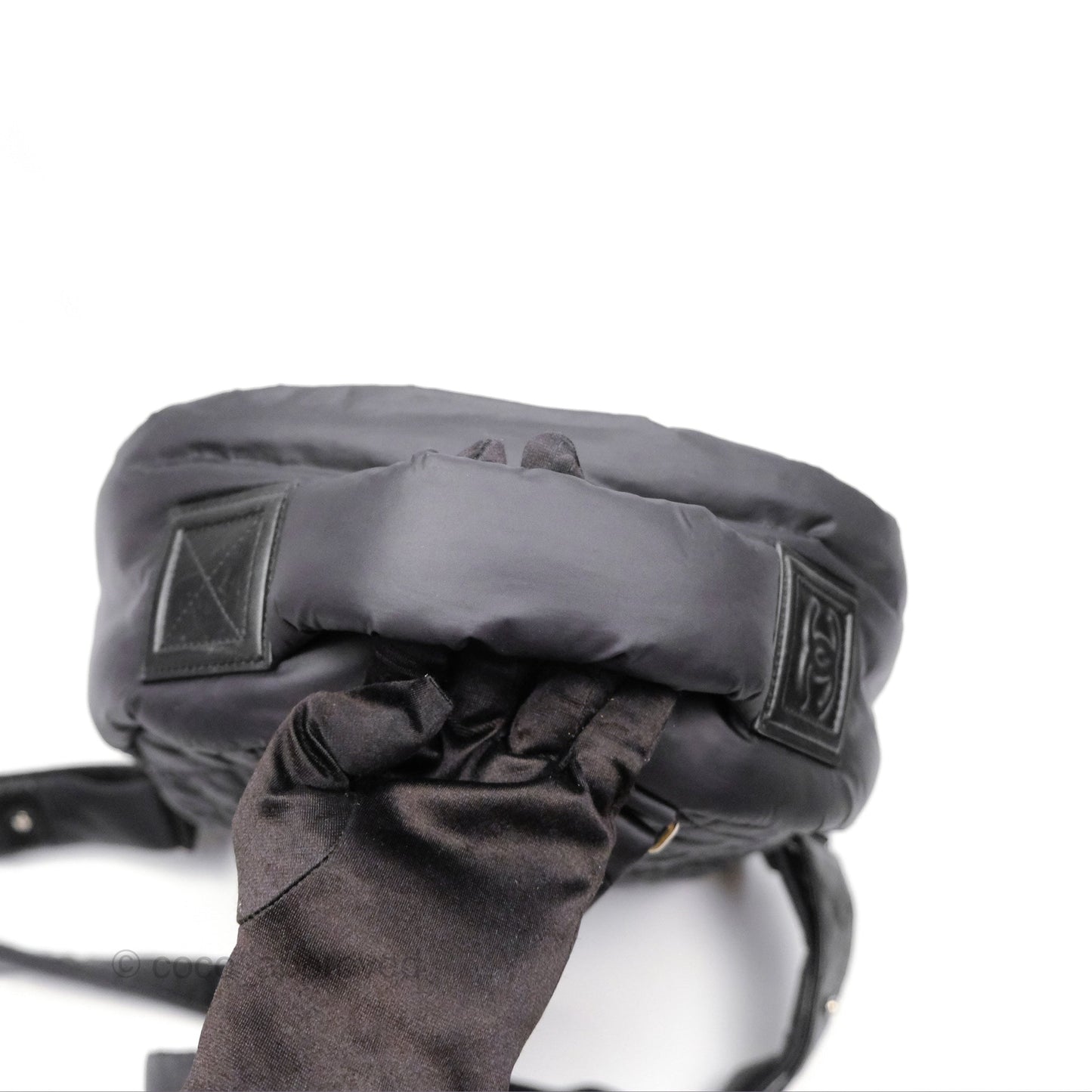 Chanel Coco Cocoon Backpack Black Nylon Silver Hardware