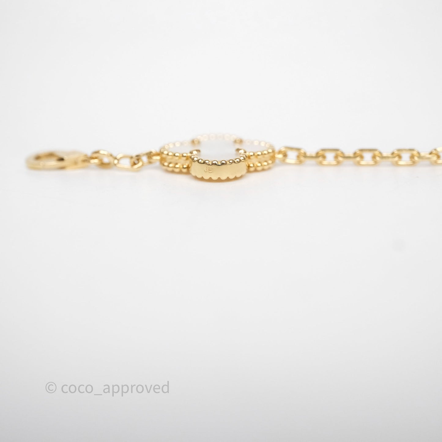 Van Cleef & Arpels Vintage Alhambra 5 Motifs White Yellow Gold Bracelet