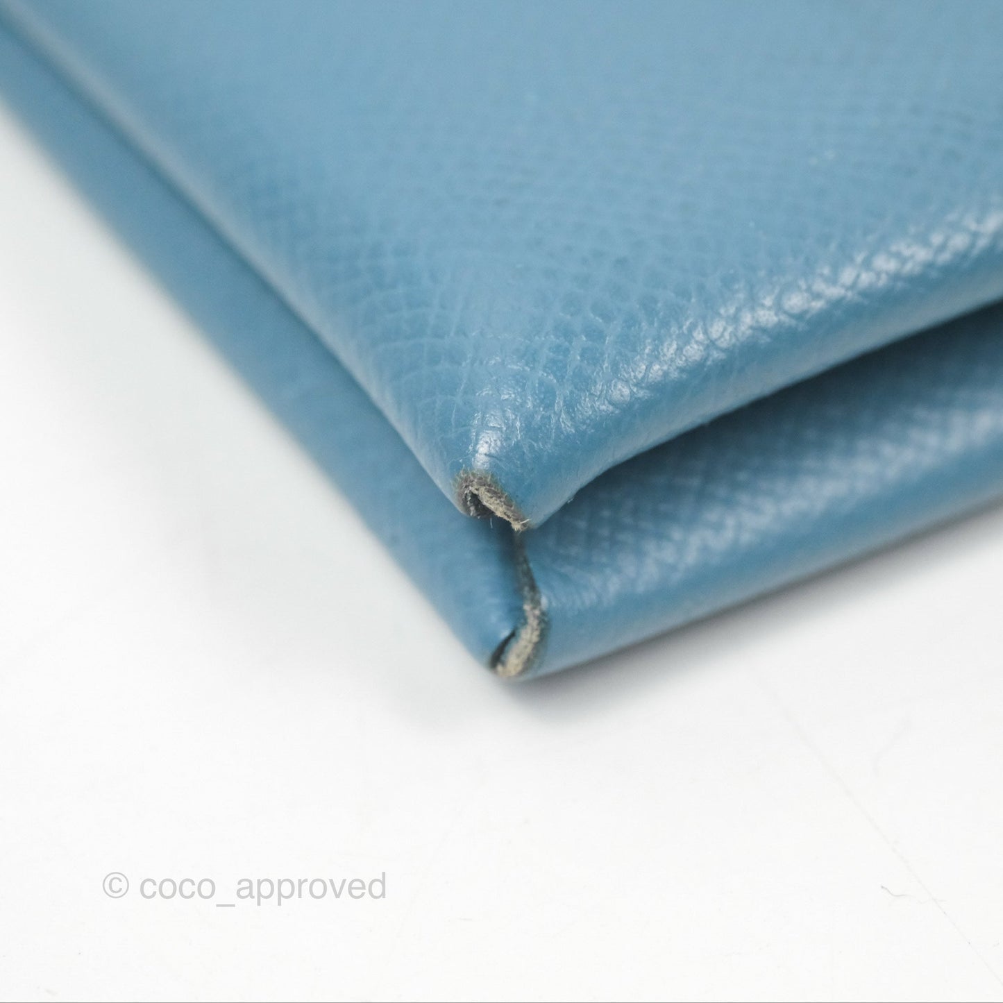 Hermès Calvi Card Holder Blue Epsom
