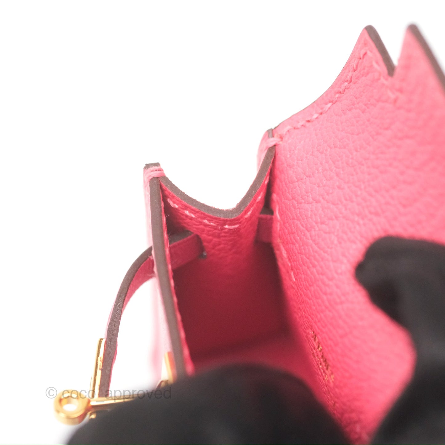 Hermès Kelly Twilly Around Bag Charm Pink Tadelakt Gold Hardware