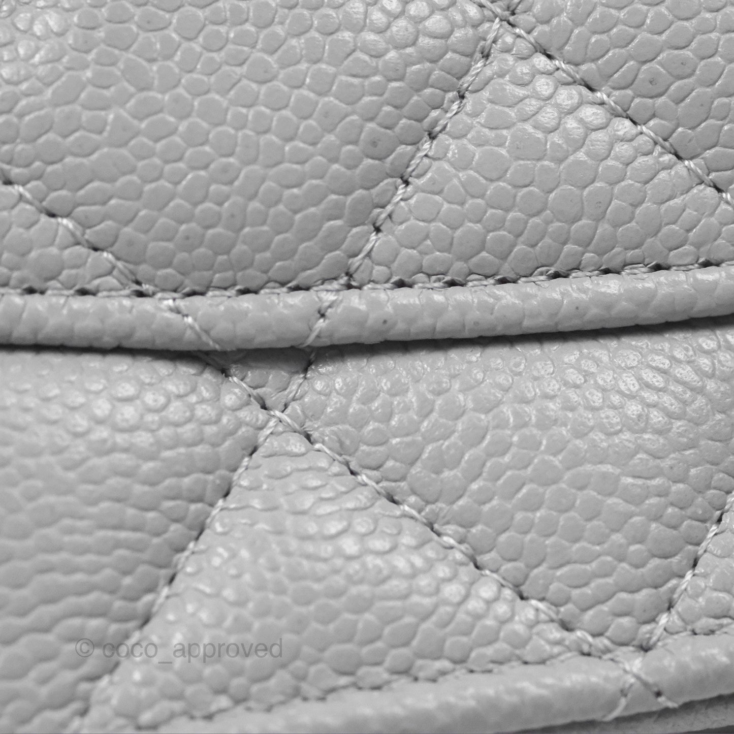 Chanel Heart Adjustable Chain WOC Grey Caviar Aged Gold Hardware