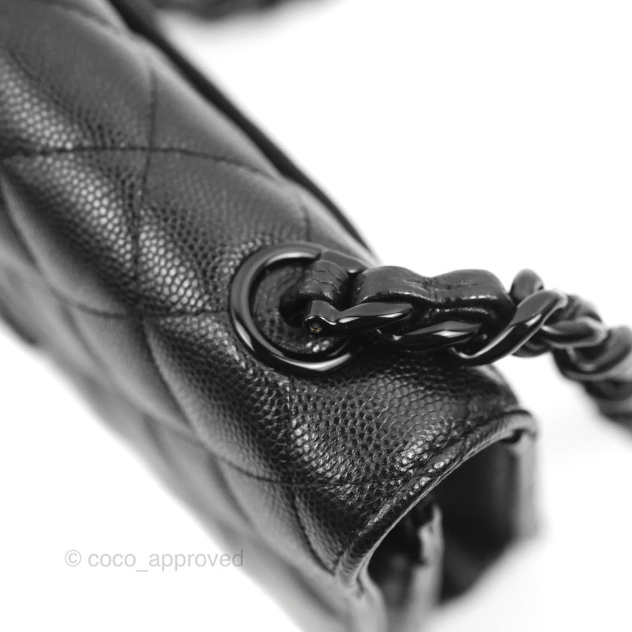 Chanel Quilted So Black Wallet on Chain WOC Caviar Incognito Hardware